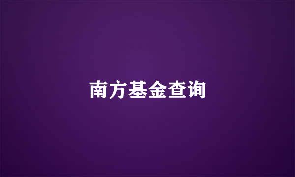 南方基金查询