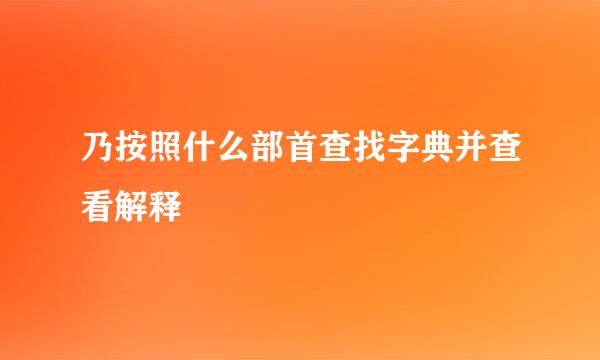 乃按照什么部首查找字典并查看解释