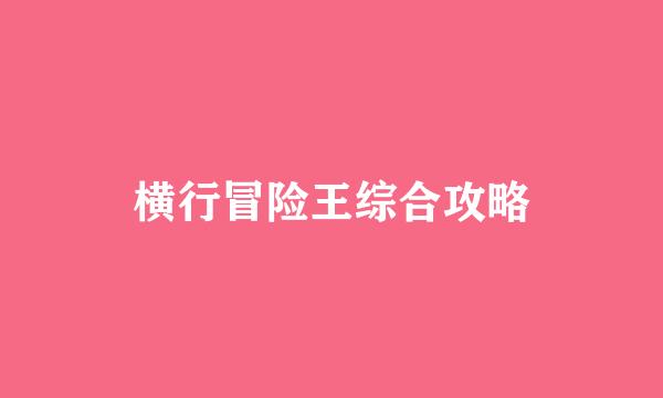 横行冒险王综合攻略