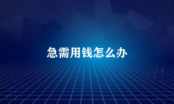 急需用钱怎么办