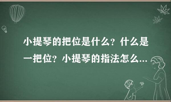 小提琴的把位是什么？什么是一把位？小提琴的指法怎么很快掌握？谢谢