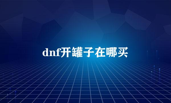 dnf开罐子在哪买