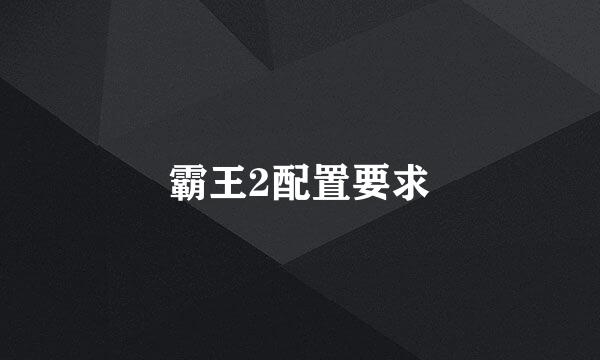霸王2配置要求