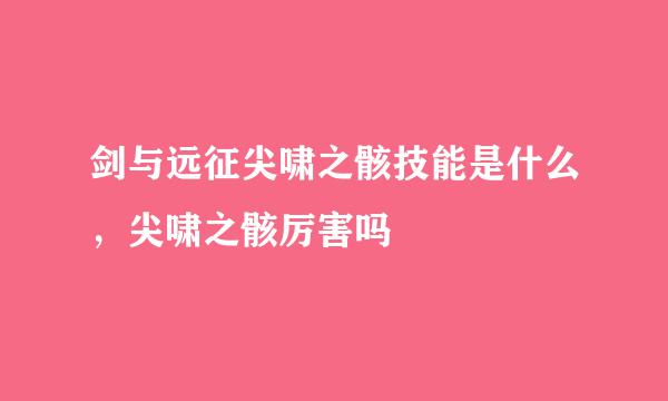 剑与远征尖啸之骸技能是什么，尖啸之骸厉害吗