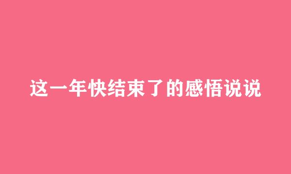 这一年快结束了的感悟说说
