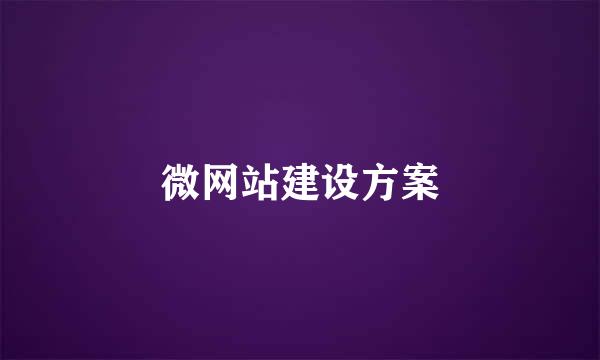 微网站建设方案