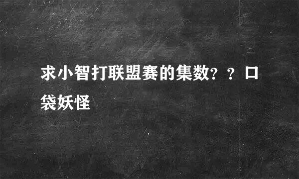 求小智打联盟赛的集数？？口袋妖怪