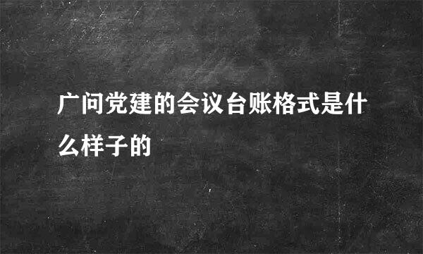 广问党建的会议台账格式是什么样子的