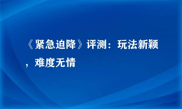 《紧急迫降》评测：玩法新颖，难度无情