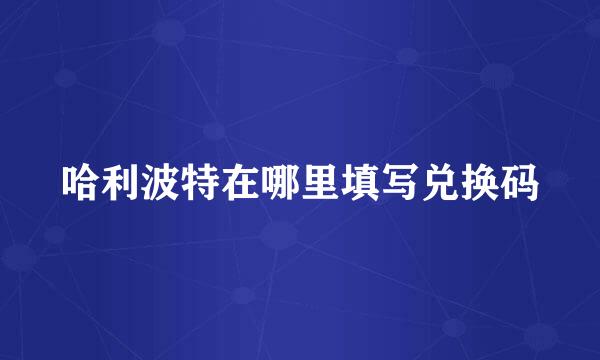 哈利波特在哪里填写兑换码