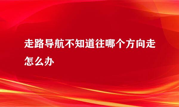 走路导航不知道往哪个方向走怎么办