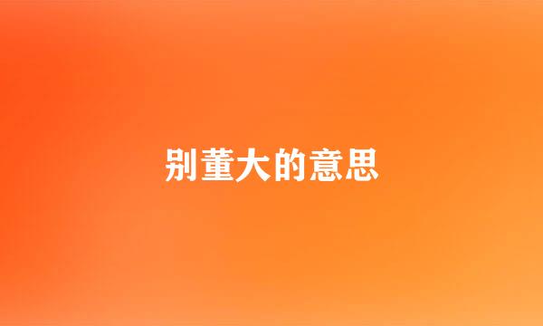 别董大的意思
