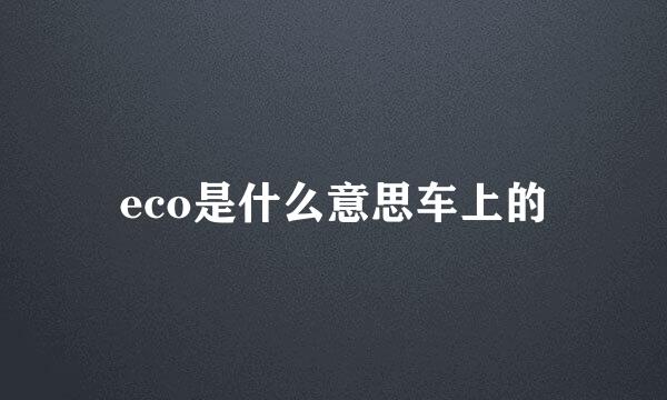 eco是什么意思车上的