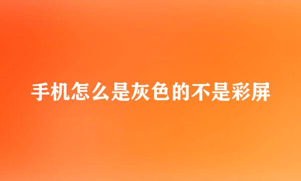 手机怎么是灰色的不是彩屏