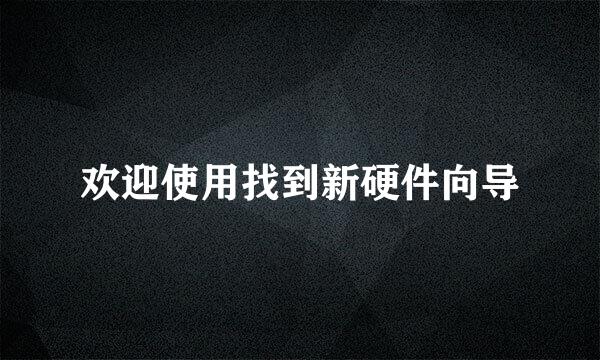欢迎使用找到新硬件向导