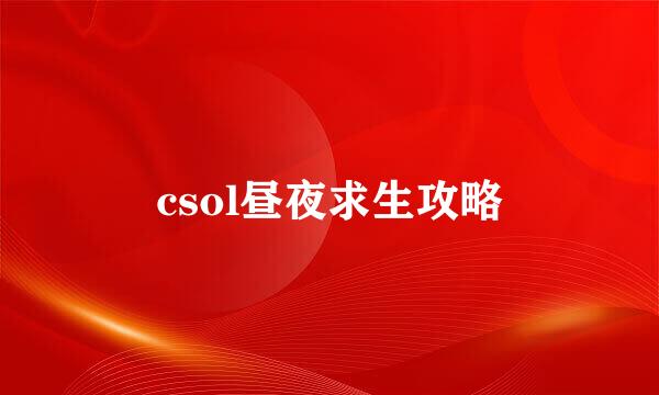 csol昼夜求生攻略