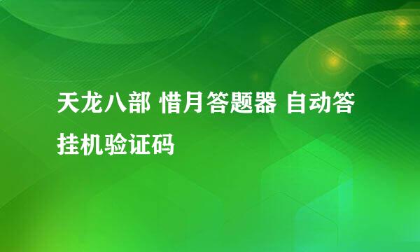 天龙八部 惜月答题器 自动答挂机验证码