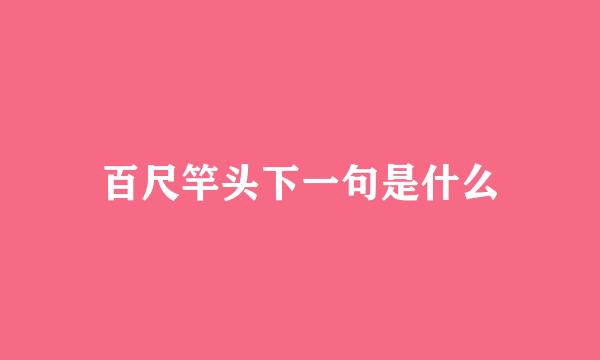 百尺竿头下一句是什么