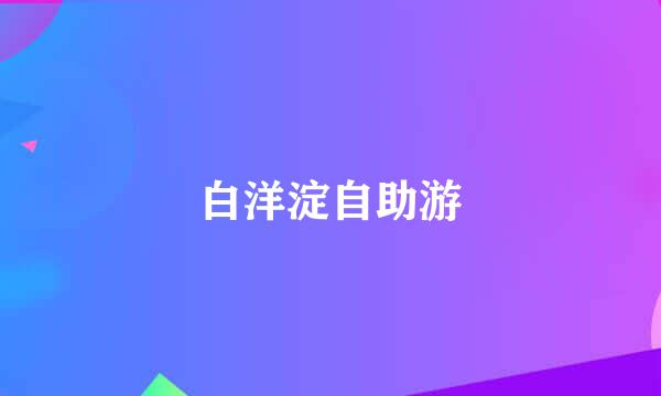 白洋淀自助游
