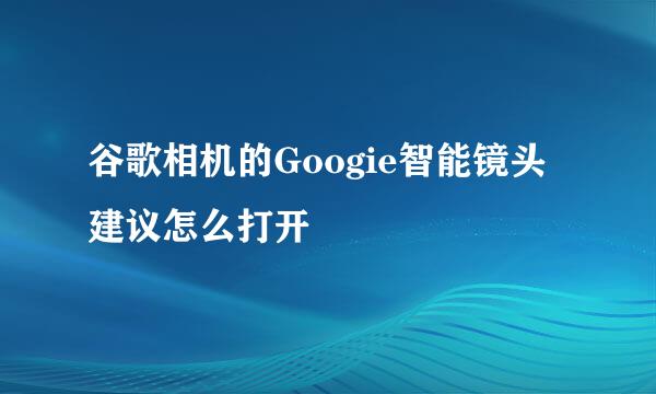 谷歌相机的Googie智能镜头建议怎么打开