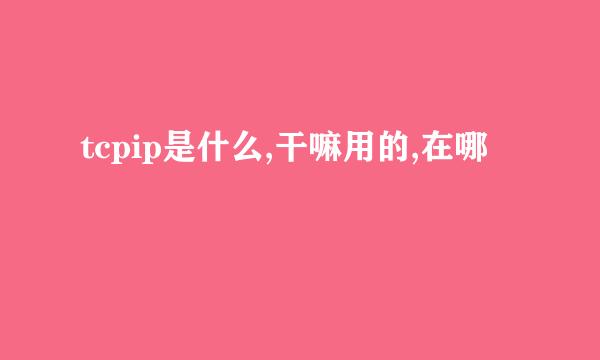 tcpip是什么,干嘛用的,在哪