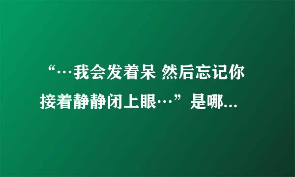 “…我会发着呆 然后忘记你 接着静静闭上眼…”是哪一首歌的歌词