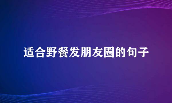 适合野餐发朋友圈的句子