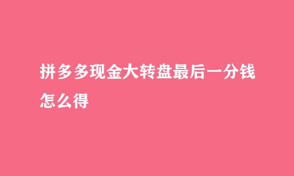 拼多多现金大转盘最后一分钱怎么得