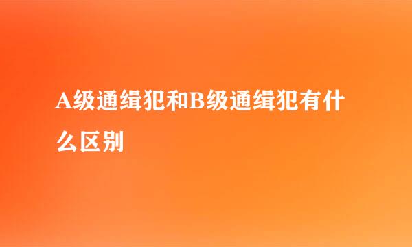 A级通缉犯和B级通缉犯有什么区别