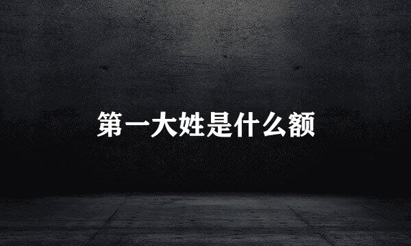 第一大姓是什么额