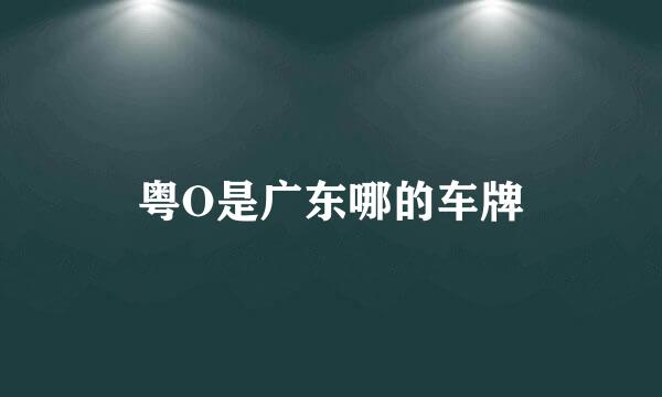 粤O是广东哪的车牌