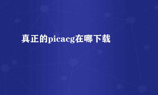 真正的picacg在哪下载