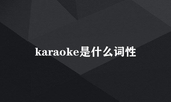 karaoke是什么词性