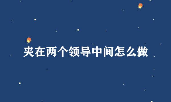 夹在两个领导中间怎么做
