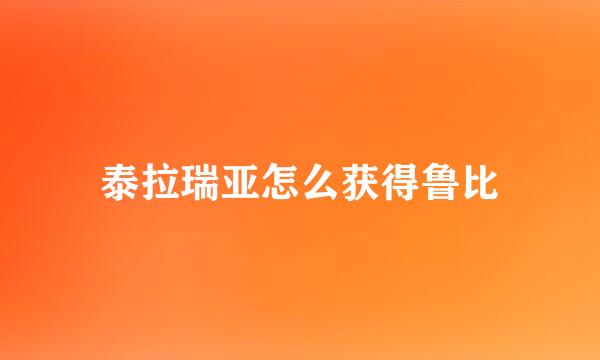 泰拉瑞亚怎么获得鲁比