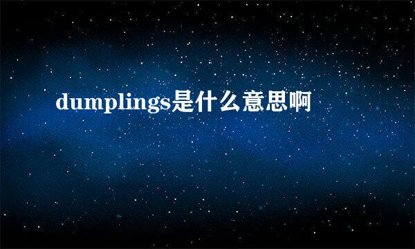 dumplings是什么意思啊