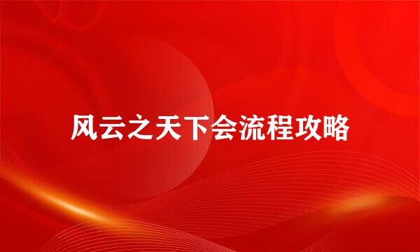 风云之天下会流程攻略