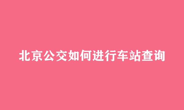 北京公交如何进行车站查询