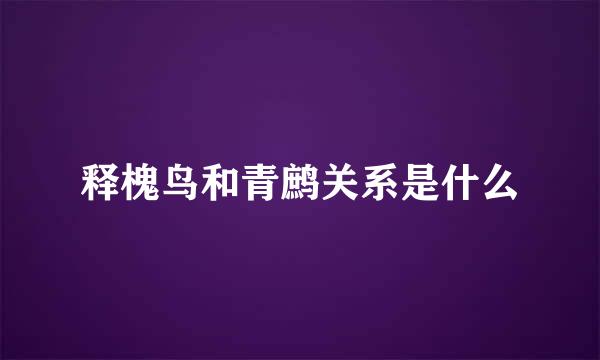 释槐鸟和青鹧关系是什么