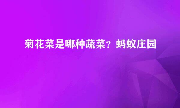 菊花菜是哪种蔬菜？蚂蚁庄园