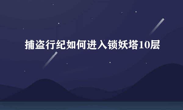 捕盗行纪如何进入锁妖塔10层