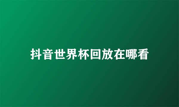 抖音世界杯回放在哪看