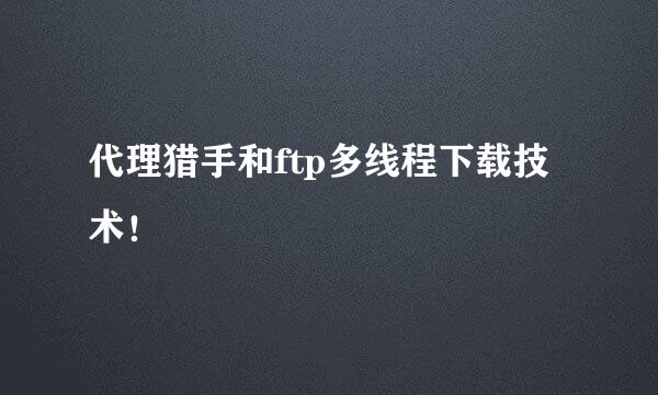 代理猎手和ftp多线程下载技术！