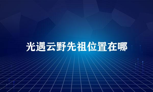 光遇云野先祖位置在哪