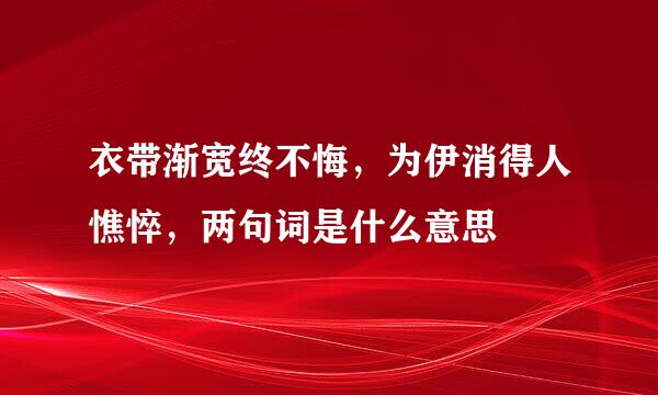 衣带渐宽终不悔，为伊消得人憔悴，两句词是什么意思