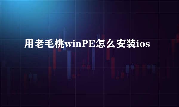 用老毛桃winPE怎么安装ios