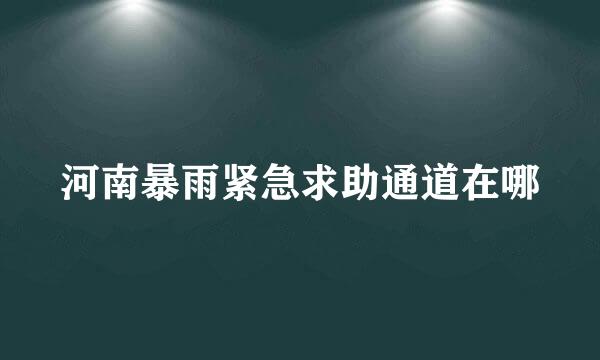 河南暴雨紧急求助通道在哪