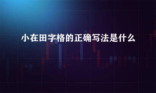 小在田字格的正确写法是什么