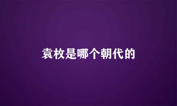袁枚是哪个朝代的