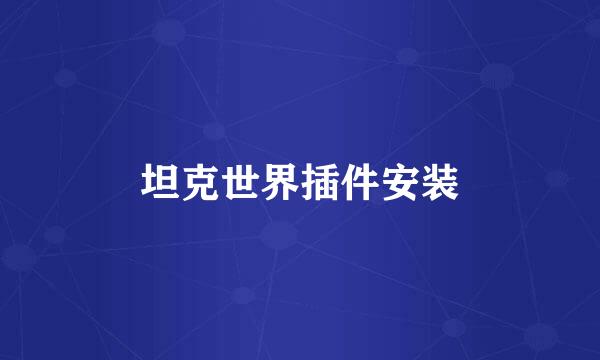 坦克世界插件安装